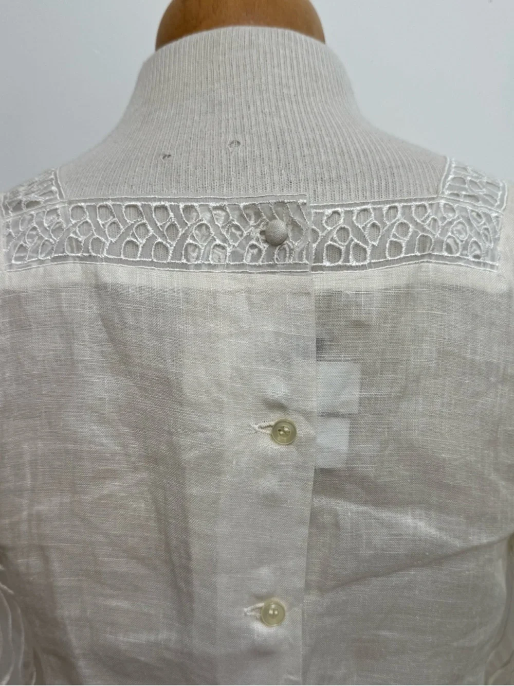 Vintage Cloak Of Many Colors Liberty Lucrezia Linen Blouse Top Size 6 Sheer Vict - Picture 8 of 13